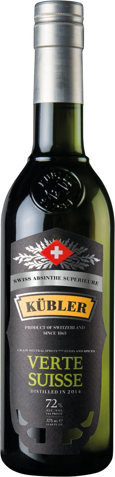 Kubler Absinthe Superieure Verte Suisse 144 Proof 72% 375ml