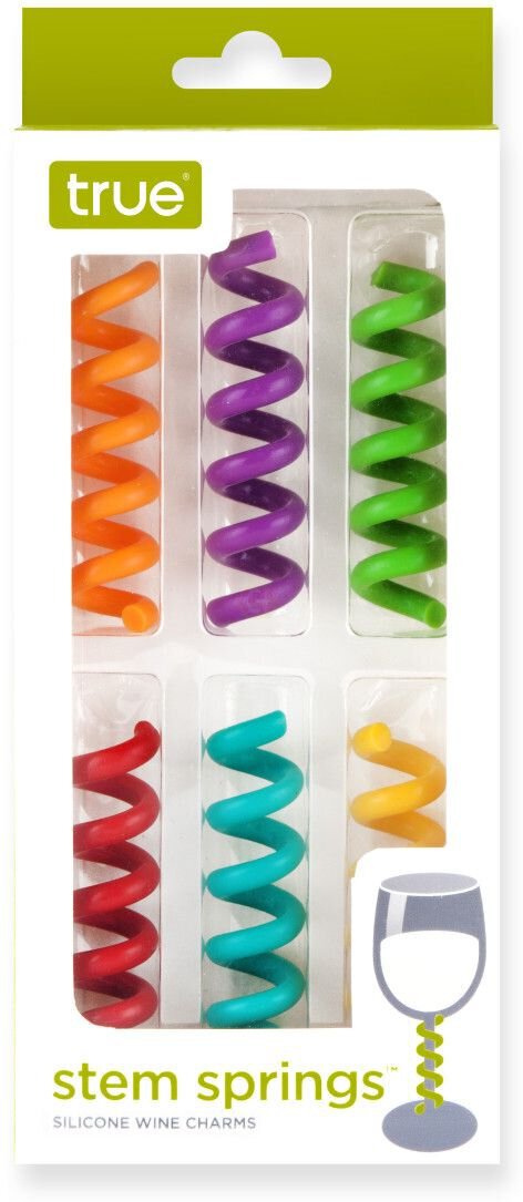 Stem Springs Silicone Wine Charms, Set of 6