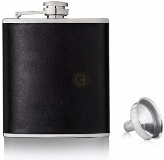 Monte Carlo 6 oz Stainless Steel Flask with Faux Leather