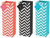 Chevron Single Bottle Wine Bag in Assorted Colors