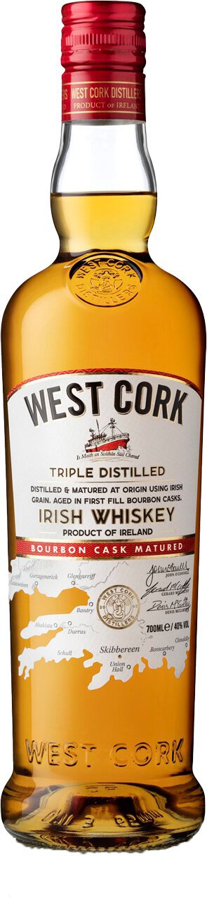 West Cork Irish Whiskey Bourbon Cask 40% ABV 750mL